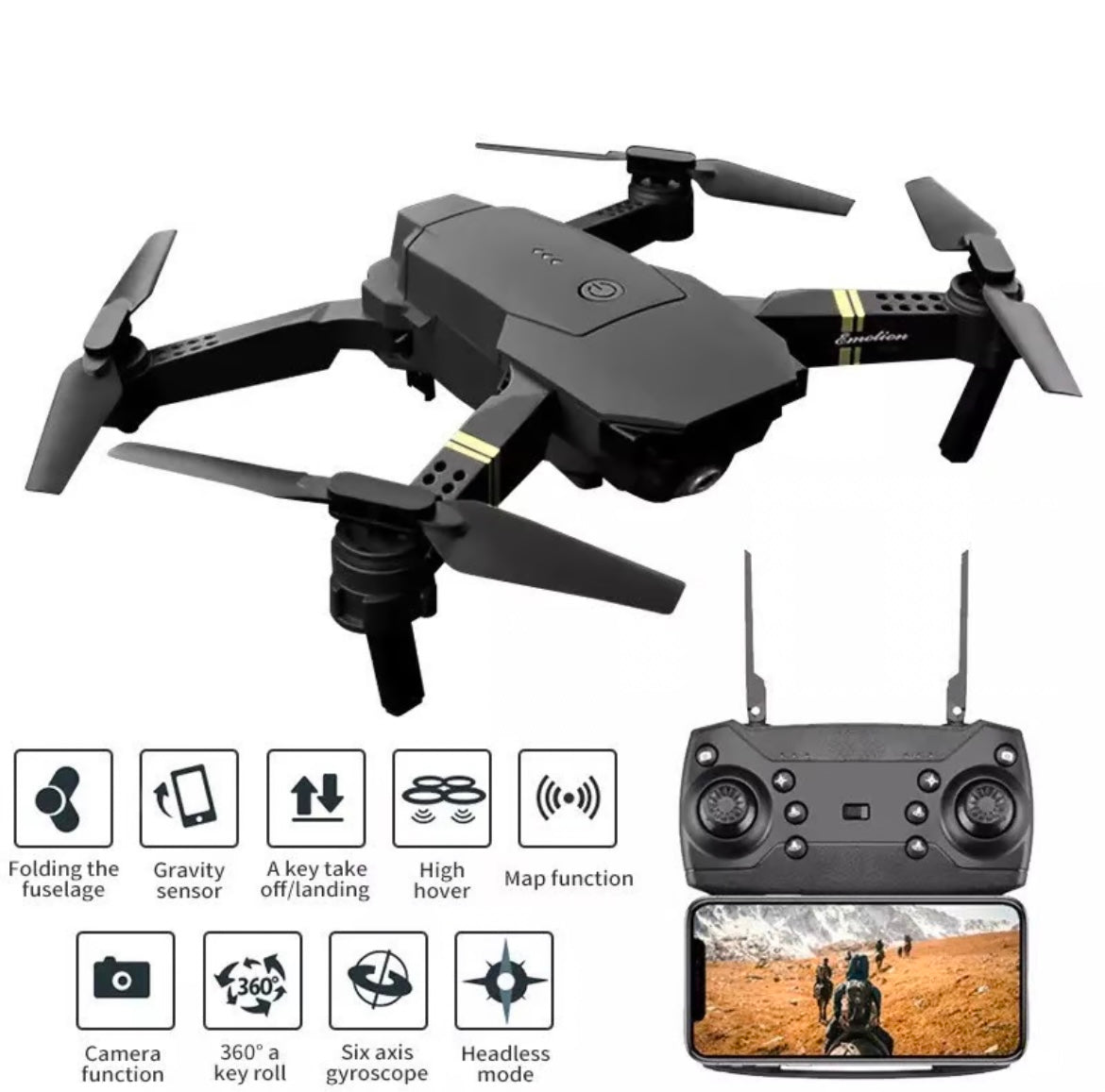 Dron 4K Full HD con Doble Cámara y Control Remoto, Potencia y Diversión en tus Manos!