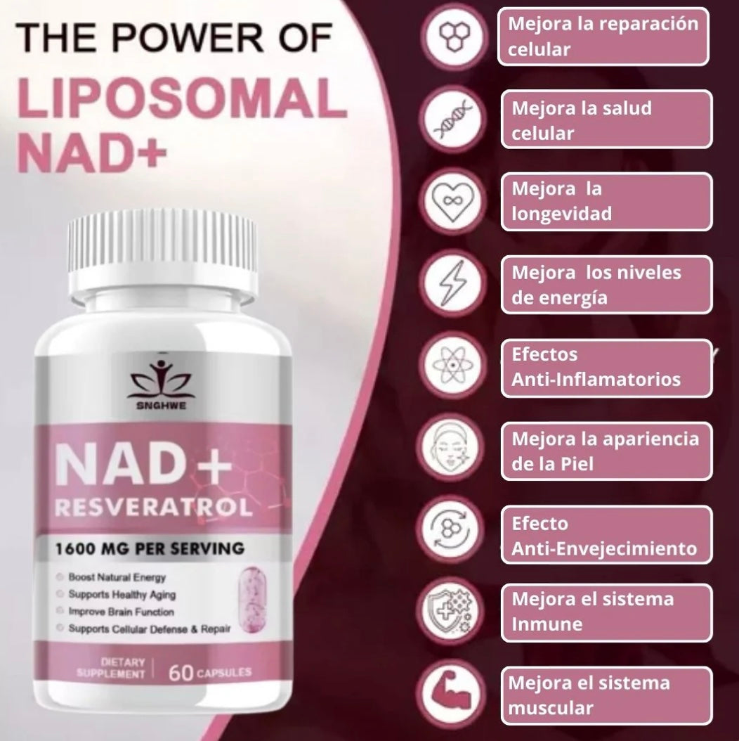 ¡Revitaliza tu Cuerpo y Mente con capsulas NAD + Resveratrol!